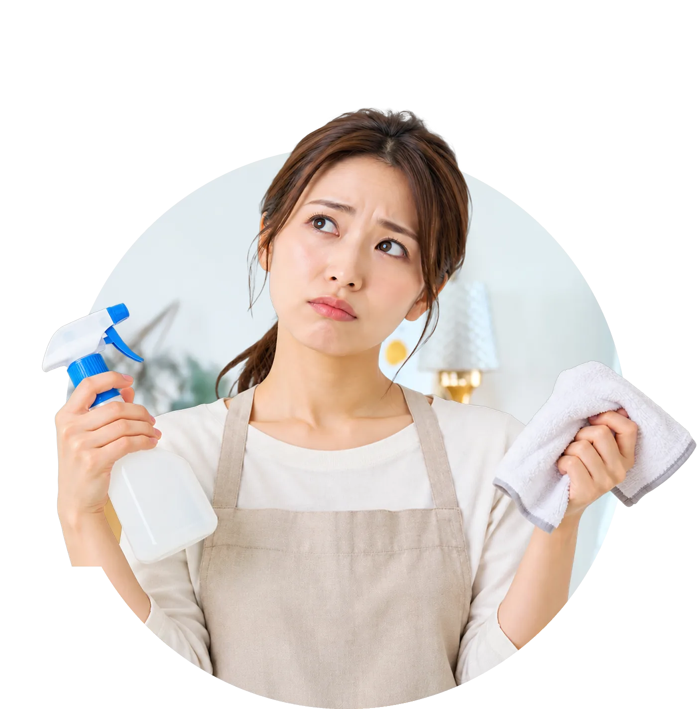 掃除の汚れに困っている女性